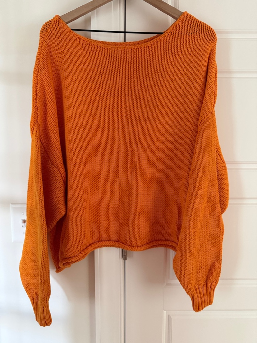 aerie Vibrant Orange Scoop Neck Knit Sweater
